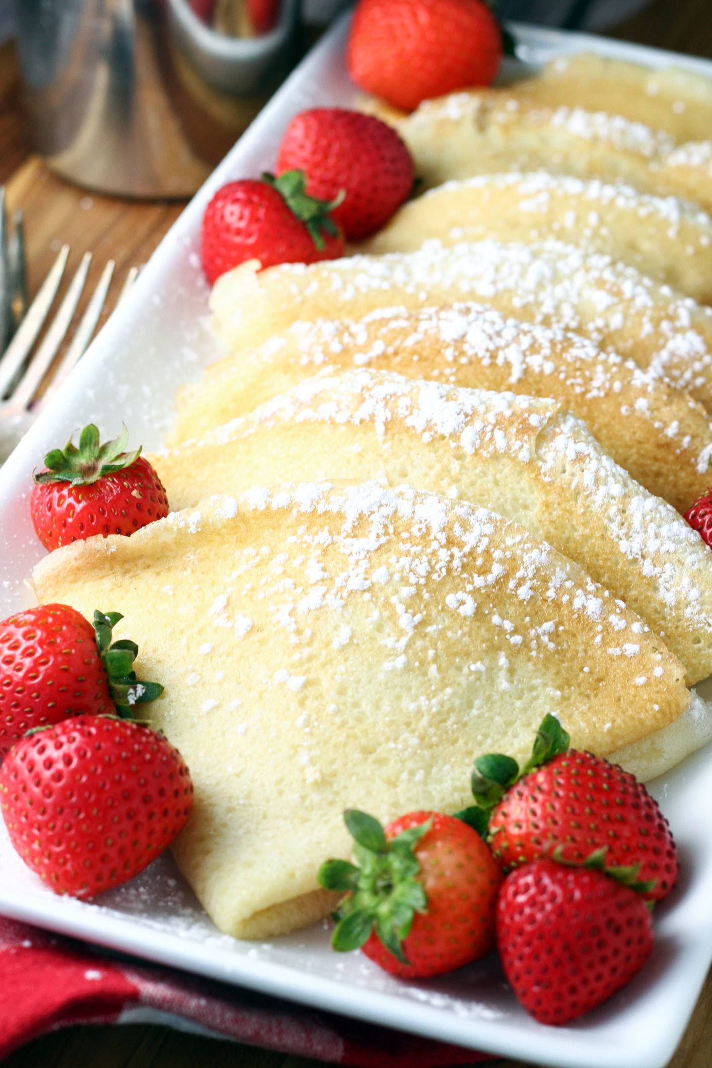 Thin French Crepes Bursting With Fresh Strawberries