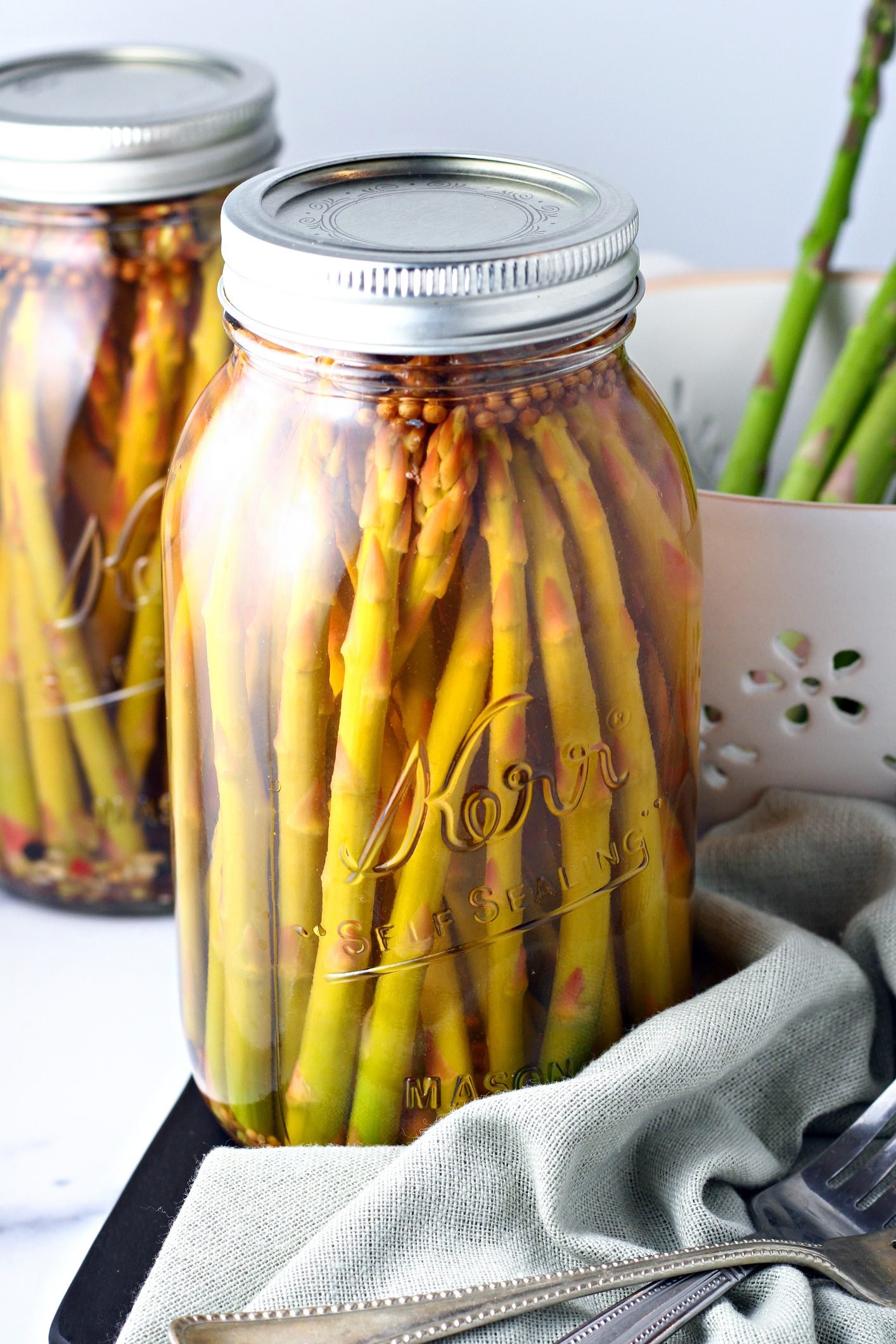 Bright Vinegar Asparagus Spears Chilled to Perfection