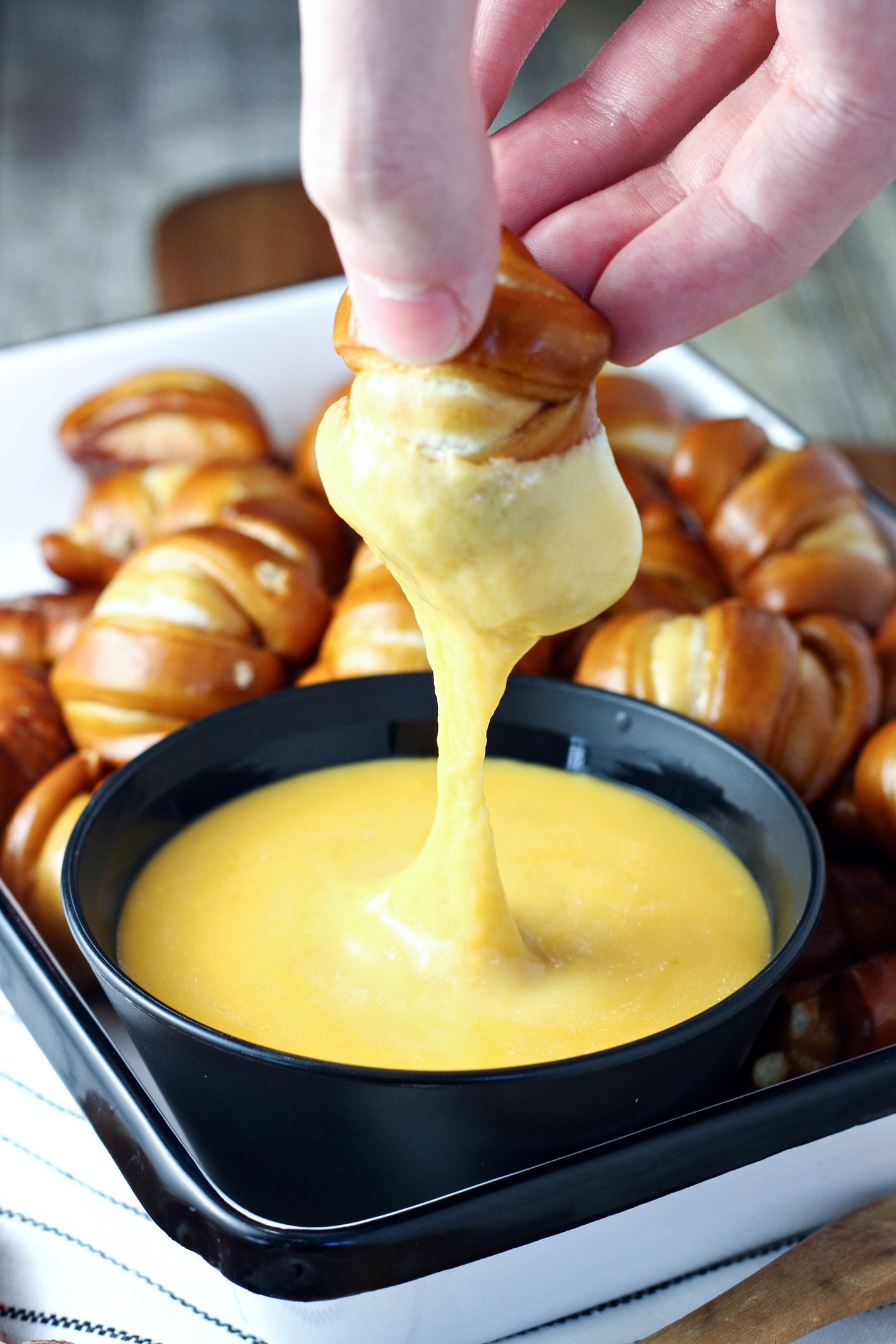 Melted Cheese Sauce Transforms Homemade Soft Pretzels