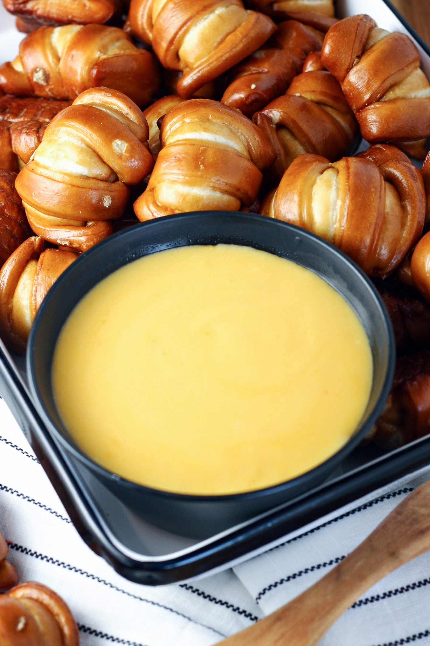 Melted Cheese Sauce Transforms Homemade Soft Pretzels