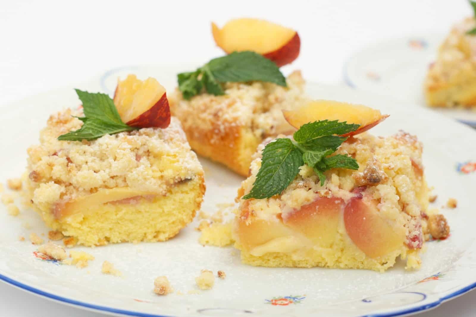 Luscious Summer Peach Cheesecake on Toasted Almond Base steps
