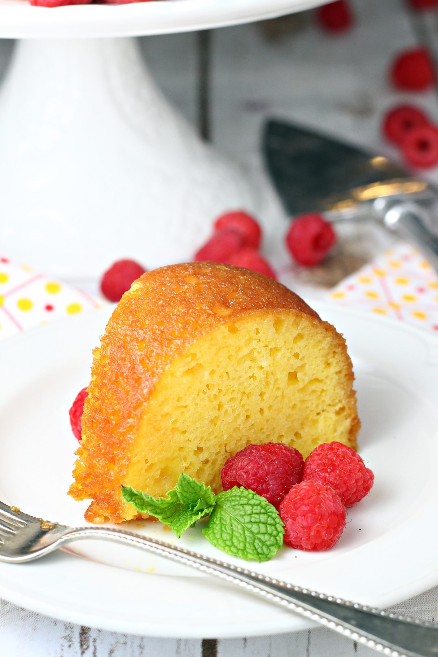 Raspberry Sour Cream Butter Cake With Tangy Glaze