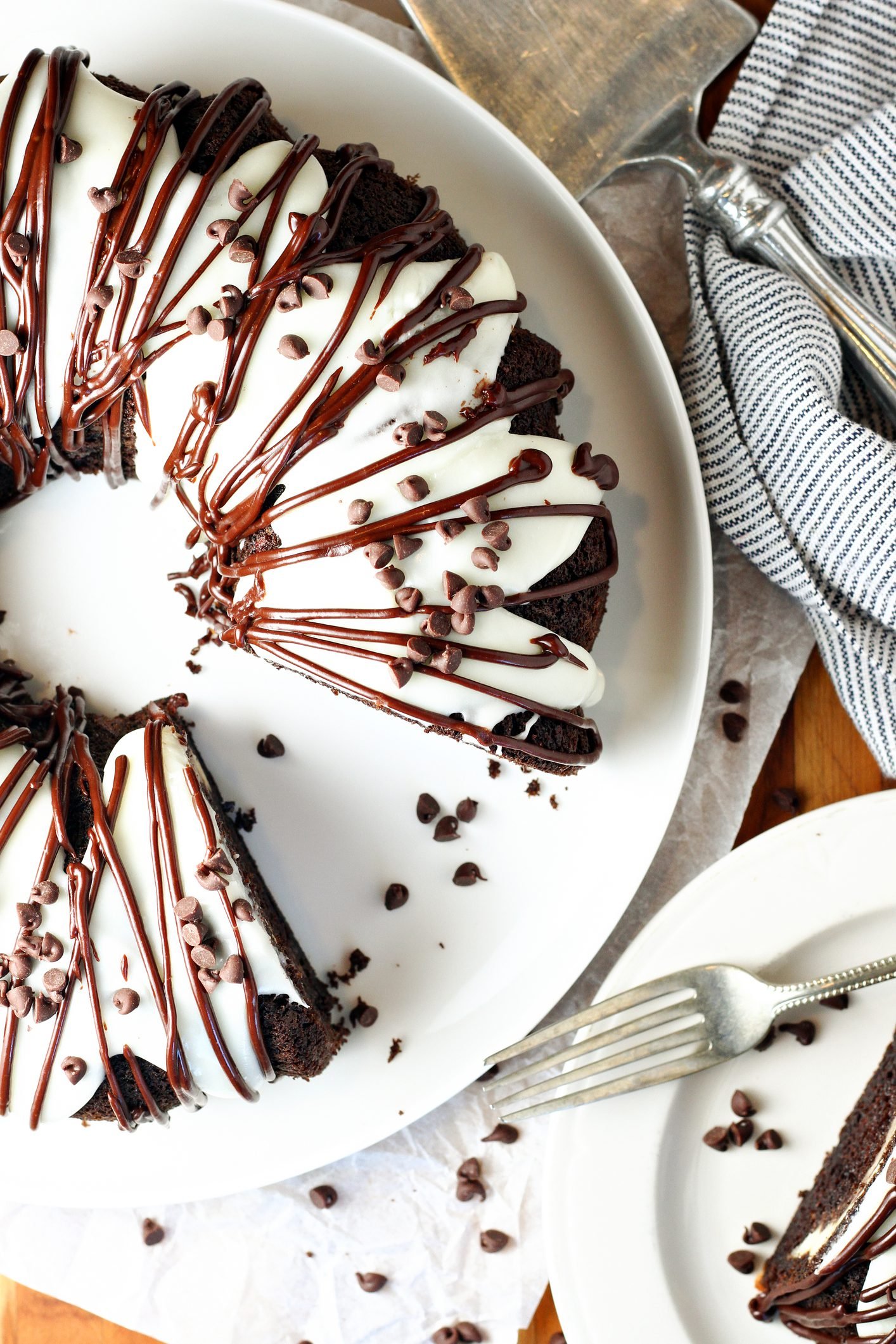 Fudgy Dark Chocolate Coffee Bundt Drizzled With Ganache