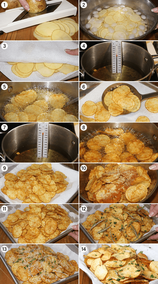 Twice Fried Parmesan Herb Potato Chips Recipe ingredients