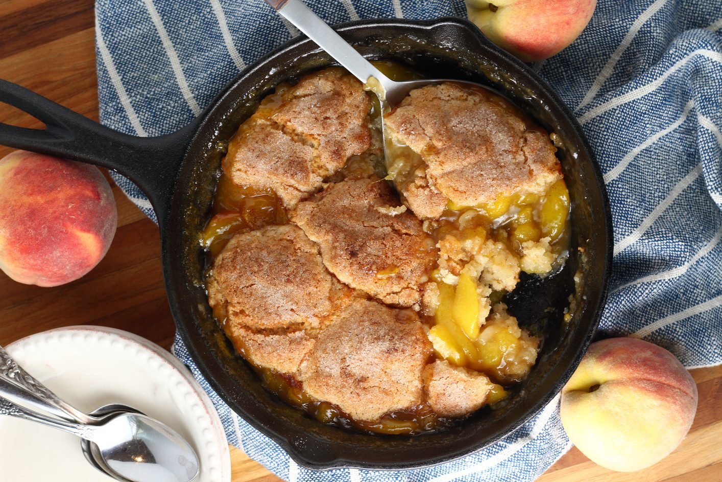 Rustic Cast Iron Peach Cobbler Worth Savoring