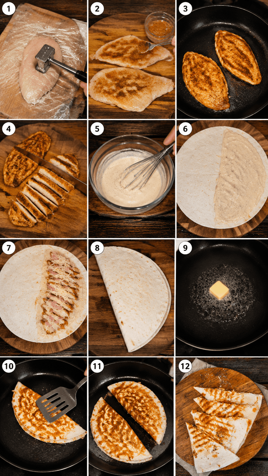 Crispy Quesadillas Packed With Chicken Ham Dijon ingredients