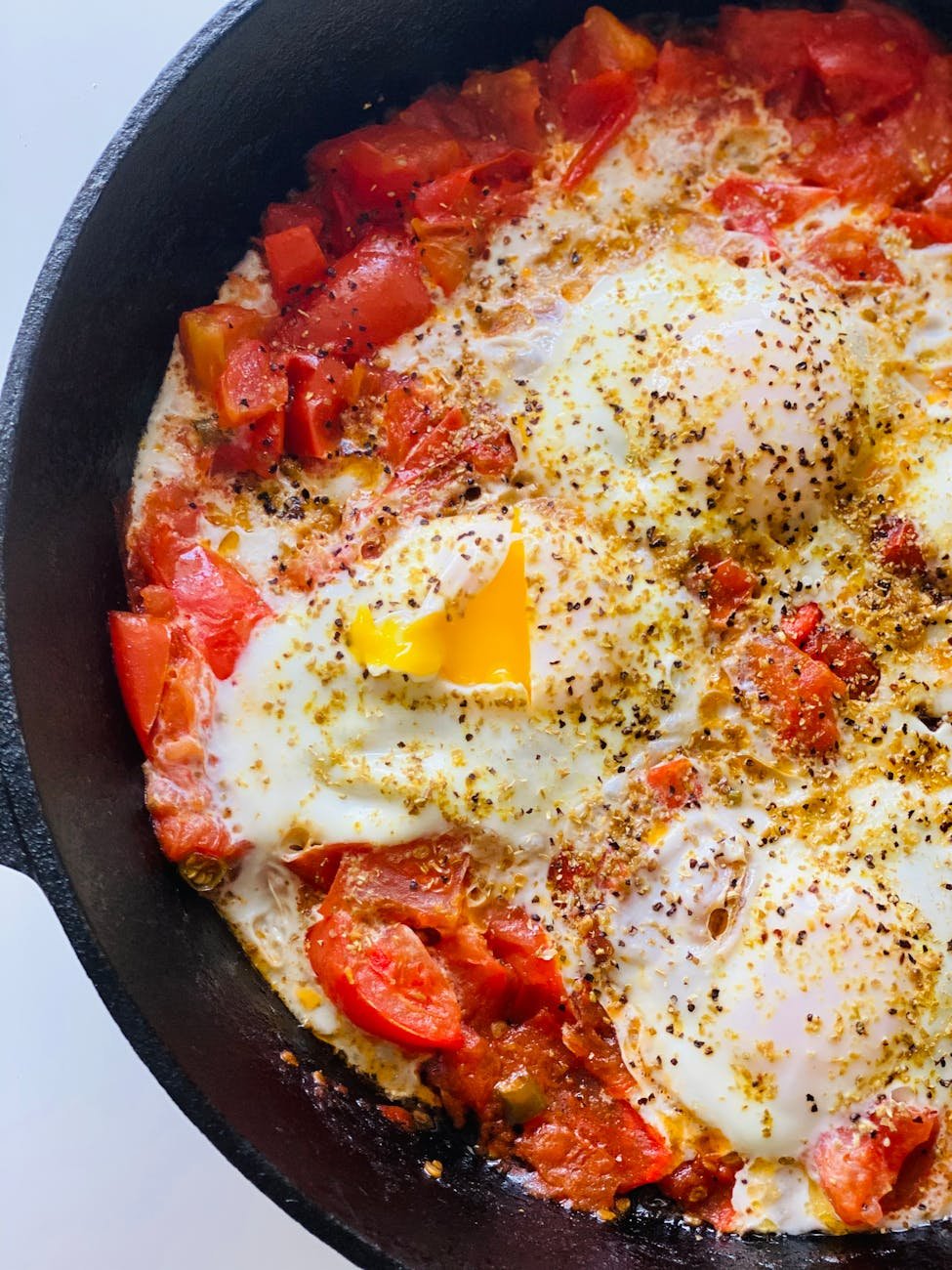 Shakshuka Style Eggs With Smoky Roasted Peppers