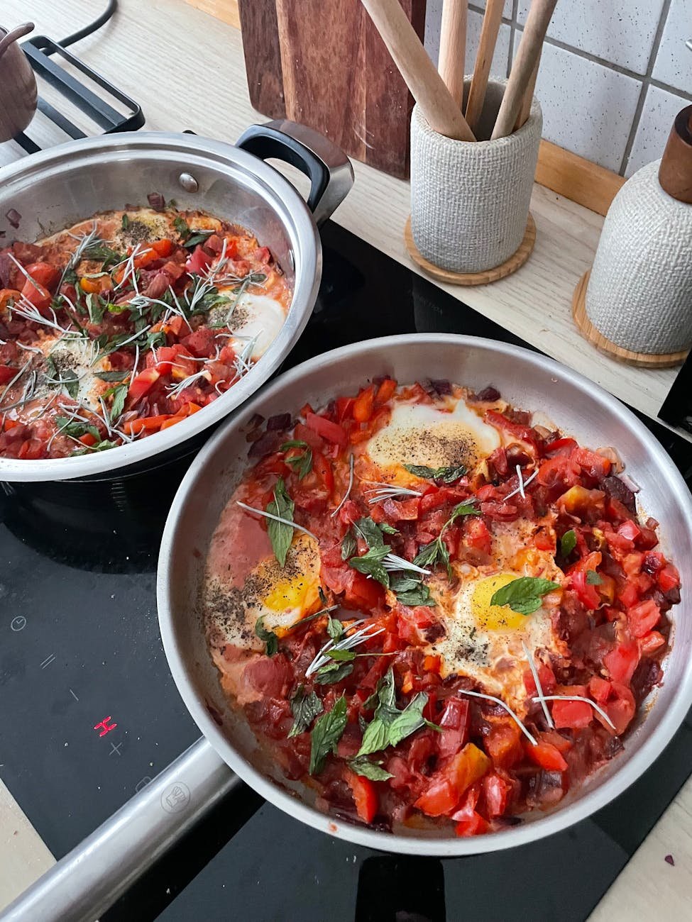 Shakshuka Style Eggs With Smoky Roasted Peppers