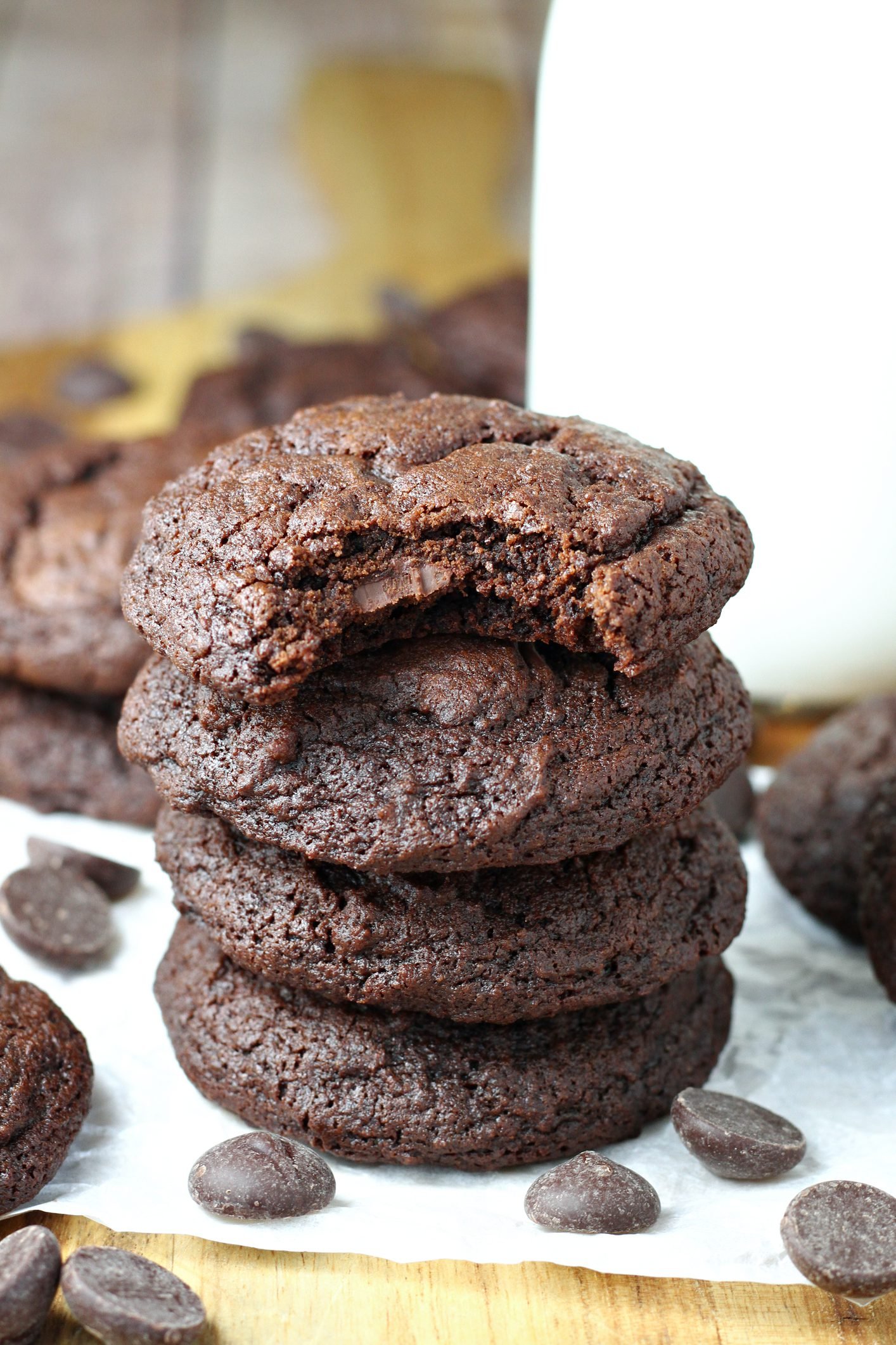 Irresistibly Rich Brownie Style Double Chocolate Cookies