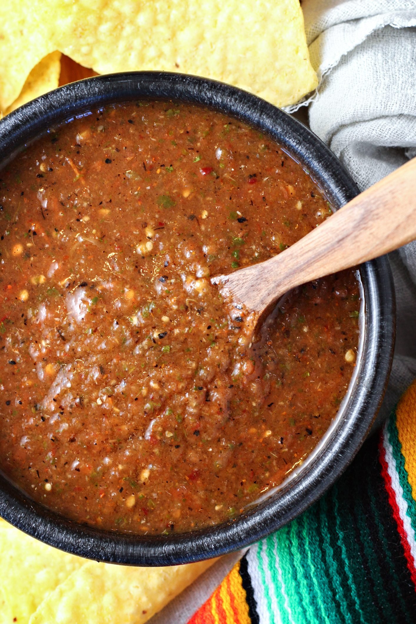 Homemade Salsa With Fire Roasted Charred Tomatoes