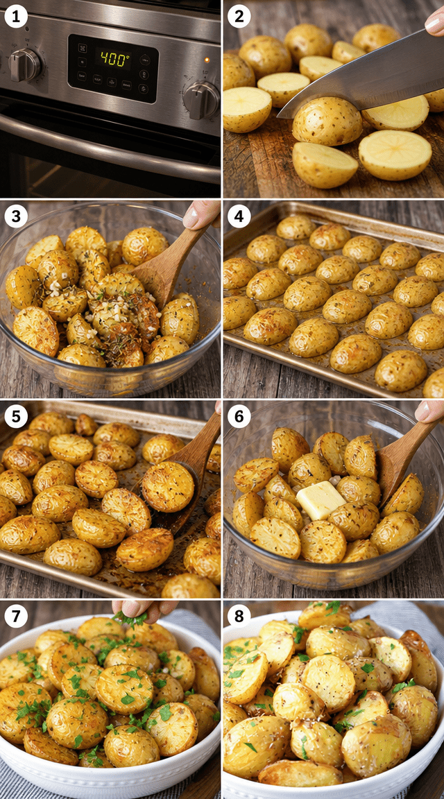 Irresistible Golden Baby Potatoes With Garlic Butter ingredients