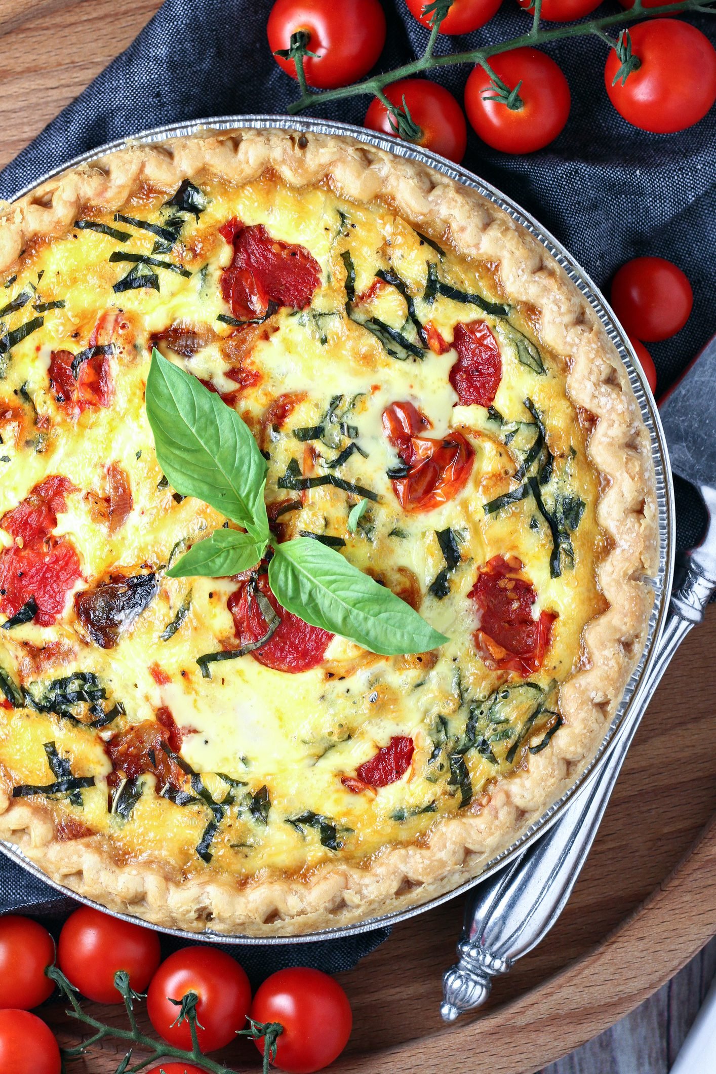 Savory Summer Quiche Featuring Tomatoes Basil and Butter