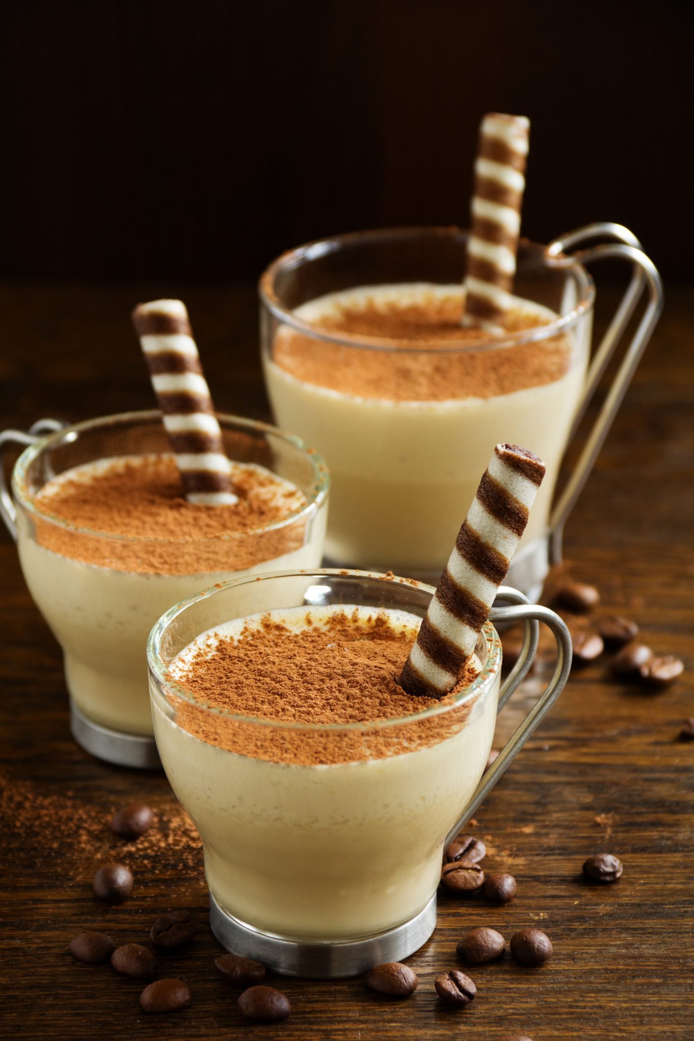 Fluffy Whipped Coffee Cream Topped With Chocolate Shavings