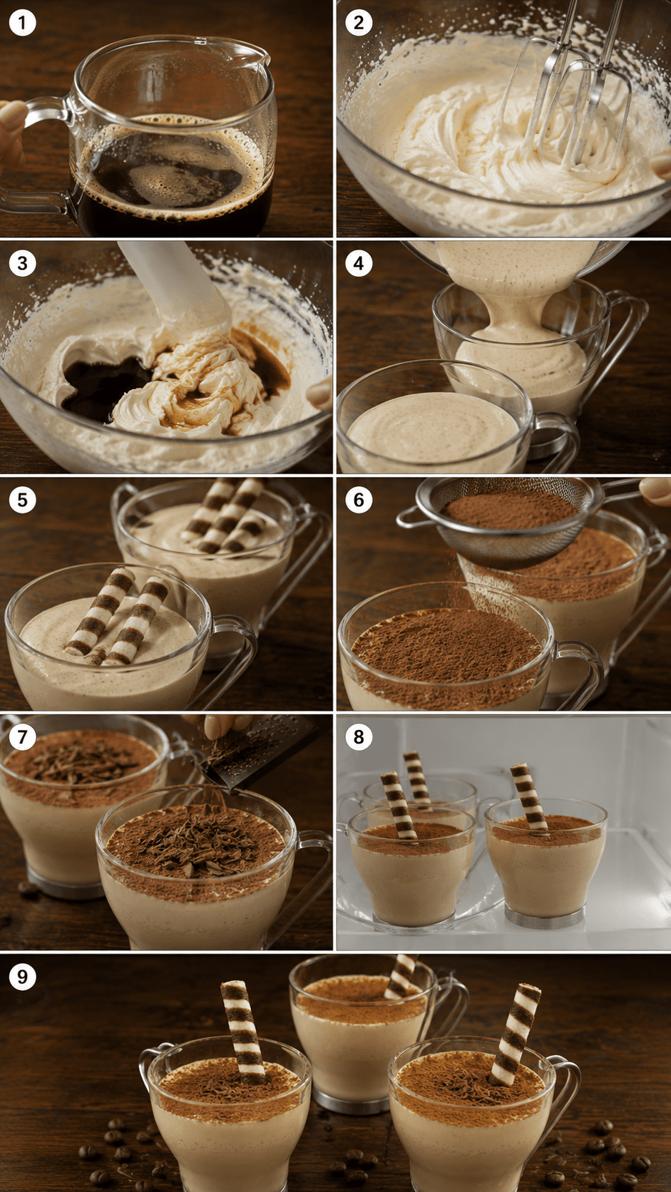 Fluffy Whipped Coffee Cream Topped With Chocolate Shavings ingredients