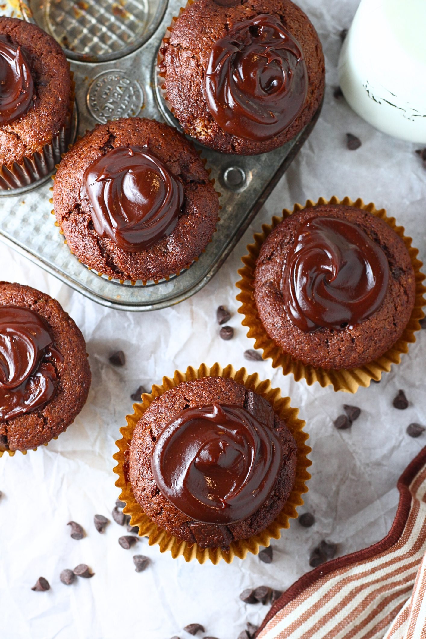 Indulgent Cocoa Muffins Crowned With Silky Chocolate Ganache