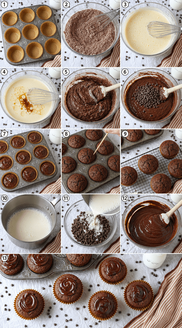 Indulgent Cocoa Muffins Crowned With Silky Chocolate Ganache ingredients