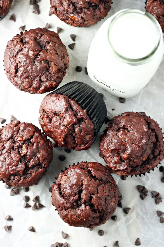 Baking Fudgy Chocolate Muffins for Milk Lovers
