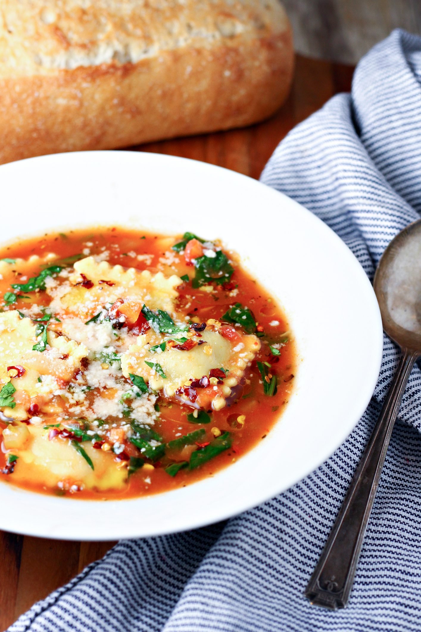 Hearty Cheese Ravioli Meets Vegetable Minestrone