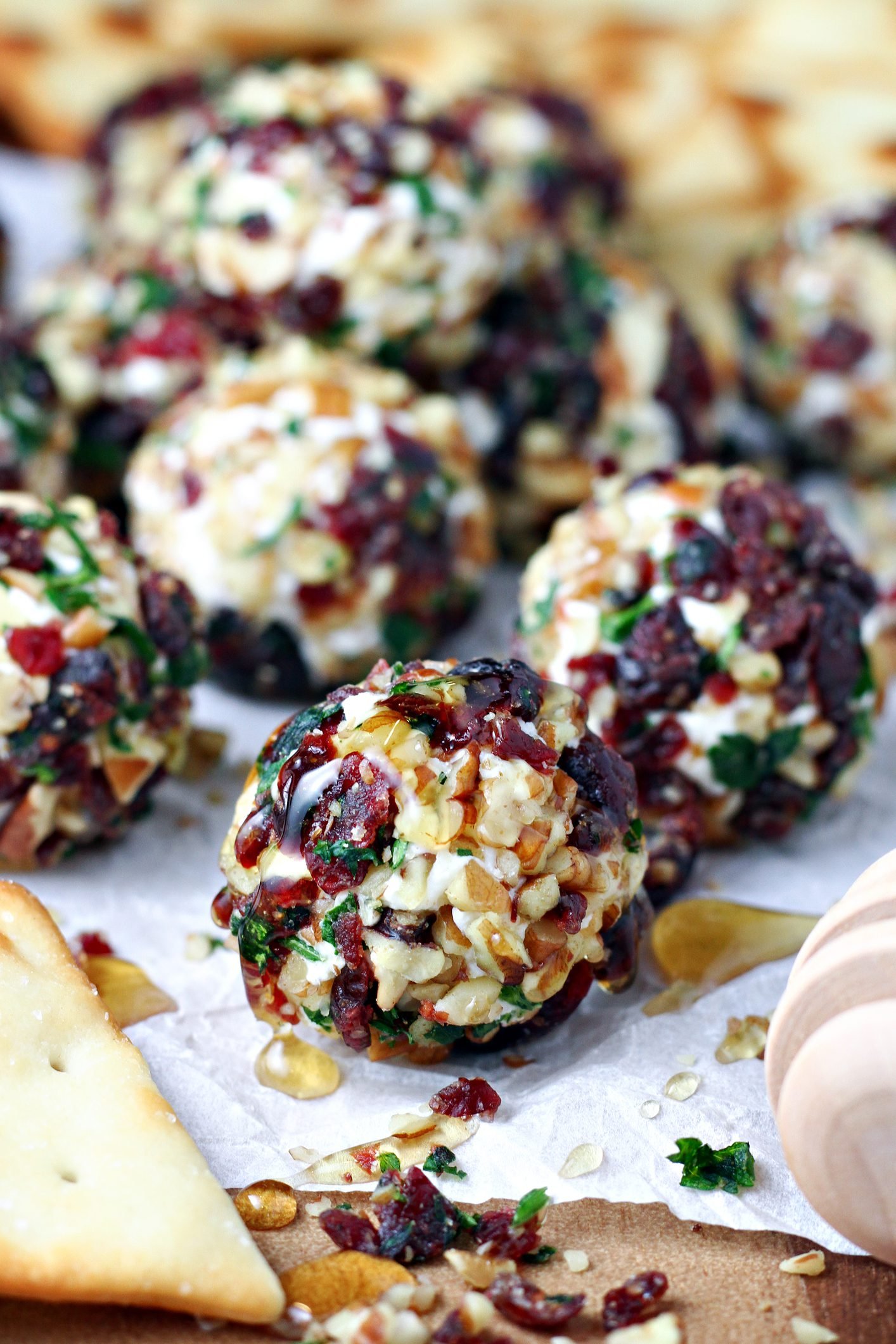 Miniature Cheeseballs Rolled in Smoky Bacon Pecan Coating