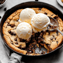 Warm Chocolate Chip Cookie Skillet with Ice Cream